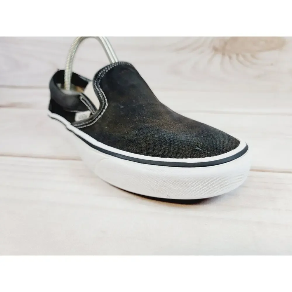Vans 751505 Classic Slip-on Black True White Womens sz 8.5 Shoes Mens 7 Shoes